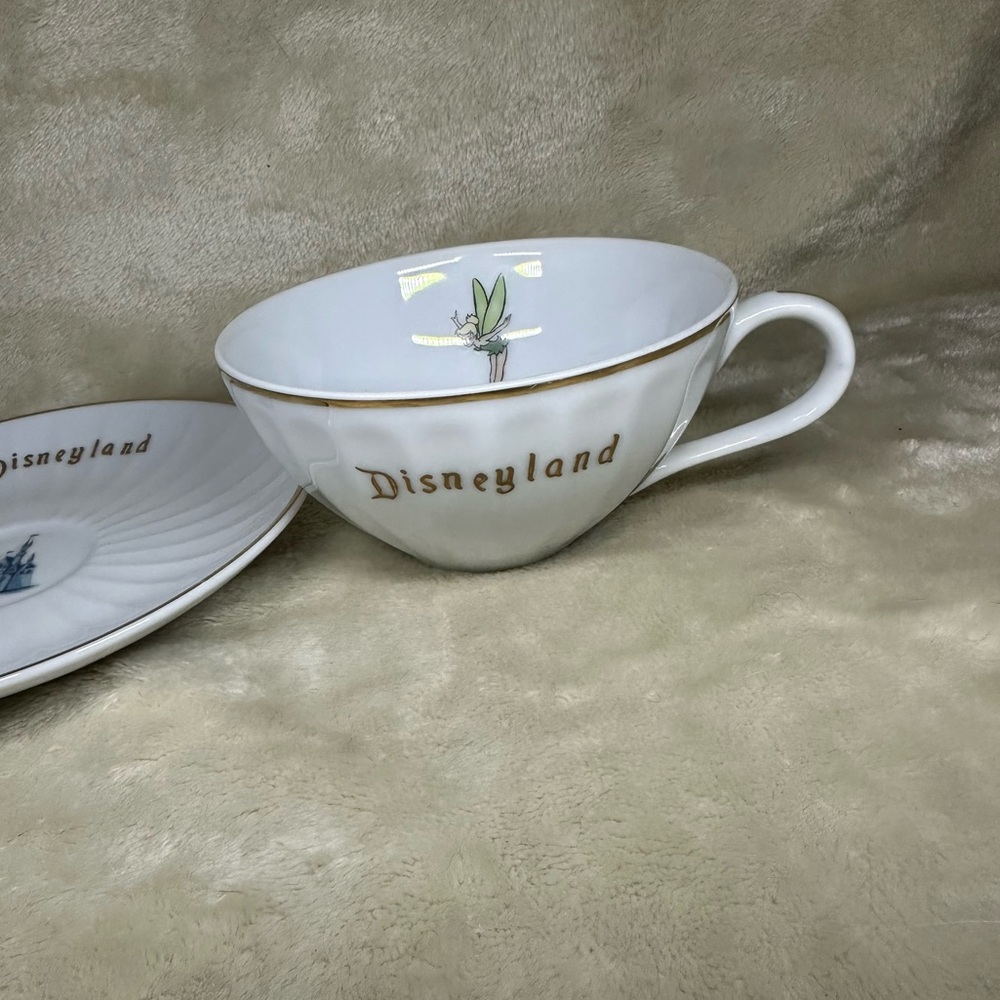 Vintage Disneyland Tea Cup & Saucer Featuring Tinkerbell and the Castle - Picture 7 of 10